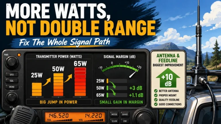 Mobile Ham Radio Power Output: What 25W, 50W, and 65W Actually Change in Practice